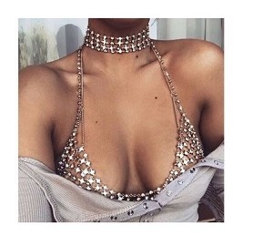 Bralette with rhinestones